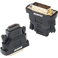 Los mejores  - DVI a HDMI- Benfei bidireccional DVI (DVI-D) a HDMI Adaptador Macho a Hembra con Cable Chapado en Oro Paquete de 2
